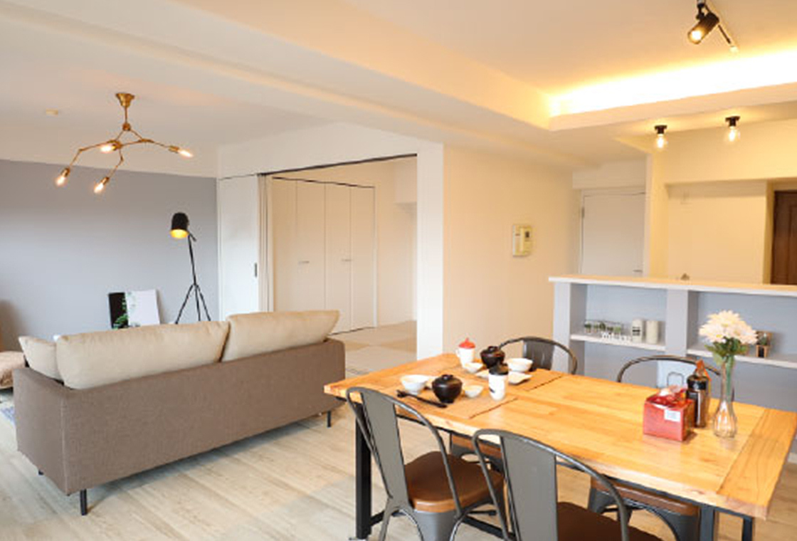 リビング改装後：部屋を繋げて開放感のある広々としたリビング